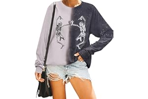 hohololo Pull d'Halloween pour femme - Squelette d'Halloween - Costume d'Halloween