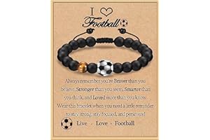 KANGSIT Football Bracelet Gifts for Boys, Football Gifts for Teenage Boy Age 13-15 16-18 Years Old Football Bracelet Gifts for Son Grandson Nephew Brother