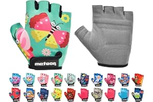 METEOR Guanti Bicicletta per Bambibi e Giovani - Guanti Ciclismo Corto Mezze Dita - Bimbo Bici Guanti per Autunno Primavera Estate MTB BMX - Molte Taglie e Colori