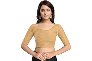 TRENDMALLS Damen Bluse aus reiner Baumwolle, dehnbar, fertig konfektioniert, Choli, Saree-Bluse, fertig zum Tragen