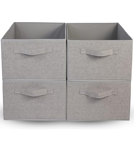 Opbergdozen, set van 3 opbergmanden voor kast, opbergkubussen met 2