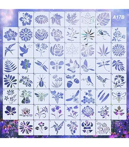 Stencil Magici Per Creare Fate - 12 Modelli Riutilizzabili Con Angeli, Luna E Fiori (20x20cm)