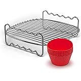 Philips HD9904/01 Party-Kitfür Airfryer Turbostar mit 0,8kg Fassungsvolumen (Grillrost und 7 Silikon-Muffinförmchen)