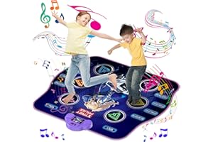 GARNHLOB Tappetino da Ballo Bluetooth per Bambini 3 4 5 6 7 8 9 10+ Anni Tappetino da Ballo Musicale con 6 Luminose LED Giocattoli per Ragazze 3-12 Anni