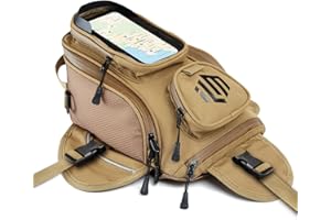 ILM Motorcycle Tank Bag Oxford Saddle Brown Motorbike Bag with Strong Magnetic,BT01