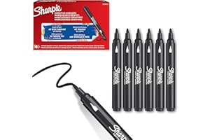 Sharpie Marqueurs Créatifs feutres acrylique | Pointe ogive | Feutres de coloriage adulte à base d’eau idéal pour coloriage mystèrescrapbookingdessineretc. | Noir | Lot de 6