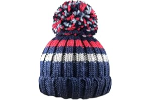 RockJock R80 Boys Ribbed Striped Thermal Insulating Bobble Hat