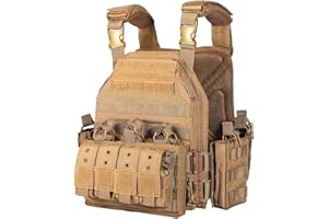 VAV YAKEDA YAKEDA Taktische Militärweste Schnellverschluss Airsoft Weste Verstellbar für Erwachsene