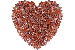 ideayard 1 Ib Tumbled Chips Stone - Natural Crushed Crystal Irregular Shaped Stones for Plants Home Garden Decorative-red agate