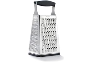 CUISIPRO | 5-in-1 Turmreibe | Reibe Edelstahl rostfrei | Küchenreibe mit 5 Reibeflächen | Gemüsereibe mit Surface Glide TechnologyTM | Reibe für Gemüse mit abnehmbarem Boden