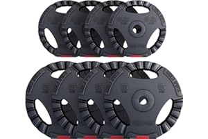 Gorilla Sports® Disques Poids - 1,25/2,5/5/10/15/20kg, Set 2/27,5/30kg, Ø 30/31mm, Fonte, Argent/Noir - Ensemble Plaques d'Haltères, Musculation, Fitness, Gym