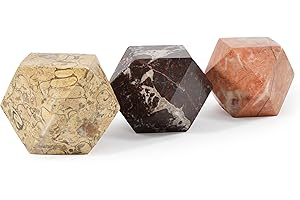 BRITISH FOSSILS Fossil Gift Shop Set von 3 Diamantschliff Himalaya-Marmor Briefbeschwerer