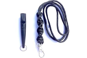 RS Pet Acme 210.5 Dog Whistle & Lanyard with Barley Twist Knot 3mm in Black