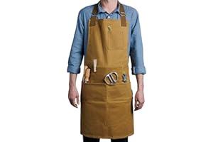 Case4Life - Waxed Canvas Tool Gardening Apron - Adjustable Waist & Neck – Multi-Purpose for Gardening Tools, DIY, Woodwork, Carpenters, Artists - Unisex, Heavy Duty & Water Resistant