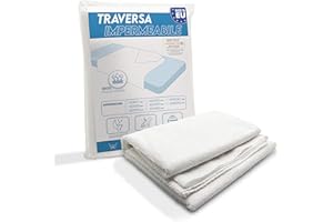 BABY LAMA Traversa Impermeabile Matrimoniale Universale Adatta a tutti i Materassi - Traversa Letto Anziani Cerata Letto Certificate OEKO-TEX (100x240 cm)