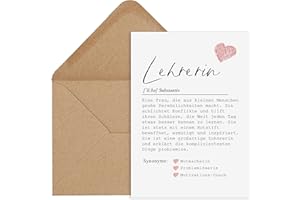 ‎NASTAMI Nastami Postkarte LEHRERIN Definition inkl. Briefumschlag Geschenk (Lehrerin)