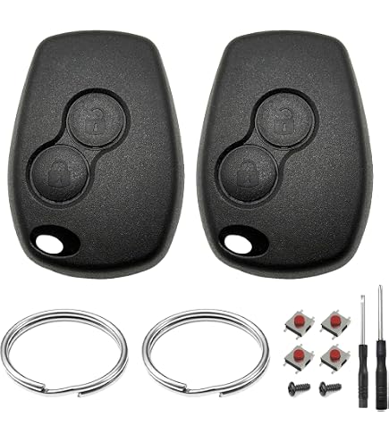 Cover Chiave Auto Custodia in Silicone 3 Tasti Telecomando Compatibile con Renault Clio Megane Modus Espace Kangoo Twingo Master Scenic Laguna Logan Sandero (Nero