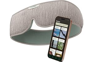 HoomBand Ultimate Casque Sommeil Bluetooth 5.0, Masque Nuit 100% occultant, Thérapie Sonore, Accès gratuit Histoires Hypnotiques, Méditations Guidées, Sans Fils, Ajustable, Câble Magnétique