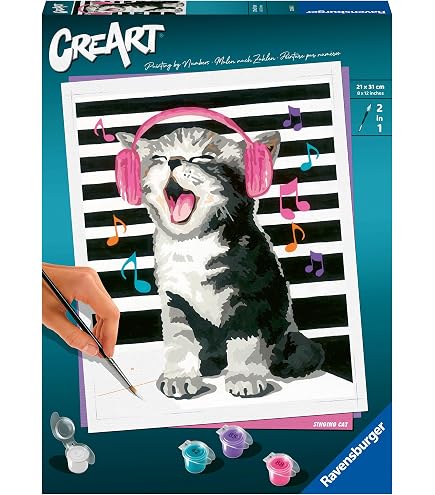 Ravensburger – CreArt 24x30 cm– Polygon Tiger – Loisir créatif – Peinture par numéros Adulte – Activité détente et créative – Dès 12 Ans – 23514