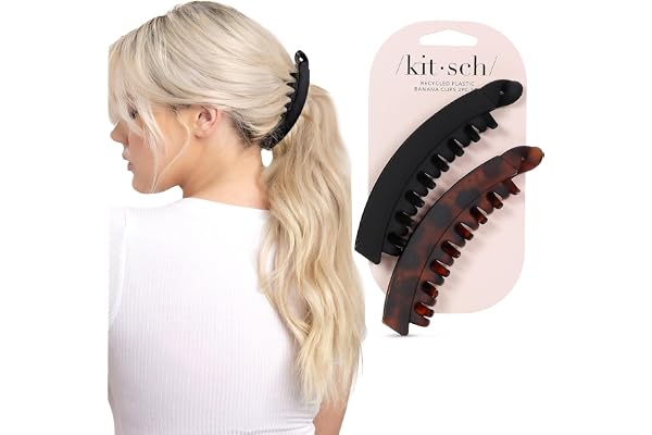 Kitsch Bananhårklämmor för kvinnor, stor bananclip för tjockt hår, söta hårklämmor för tjejer, bananclips för tunt hår, banan