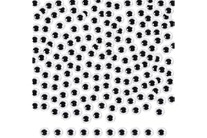 TOAOB THE ONE AND ONLY BABY TOAOB 300pcs Yeux Mobiles avec Auto-adhésif Autocollants en Plastique Wiggle 6mm Rondes Noir Blanc Artisanat Collage des Yeux pour Bricolage Scrapbooking Accessoires