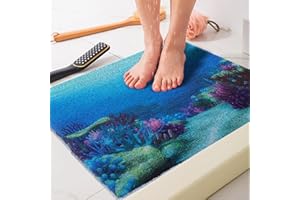 LY4U Shower Mat, Non-Slip Bath Mats for Outdoor Bath, Children's Bath Mat, Non-Slip Loofah Bath Mats for Slippery Surfaces and Wet Areas