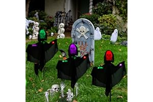 NEXVIN Halloween Decorazioni, 3 Pezzi Appeso Scheletro Ghost Decorazioni Fantasma Appeso di Halloween, Pali Fantasma di Halloween, per Giardino, Prato, Cortile Decorazione