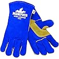 [MCR Safety] 4500XXL 13-Inch Memphis Split Cow Leather Welder Men's Gloves with Self Hemmed Cuff, Blue, 2X-Large, 1-Pair