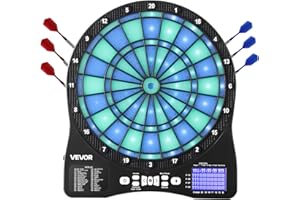 VEVOR Cible de fléchettes électronique Planche à fléchette en Fibres de sisal Auto-cicatrisantes