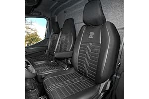LUCARO Tornado Seat Covers Car Set for Renault Master 4, Nissan Interstar 3 Grey Split Backrest and Seat - Car Seat Covers Durable, Comfort Fabric and Faux Leather