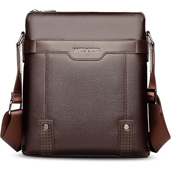 Borsello Uomo In Pelle Vegana - Borsa A Tracolla Grande Capienza Moda Casual