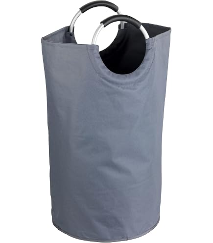 Panier à Linge Pliable 82L (74x38x38cm) Avec Anses, Tissu, Rangement Linge Sale, Pliable, Gris