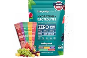 ‎LONGEVITY DRIVEN Deutsches Produkt - Elektrolytpulver Shilajit Original1620mg für Männer & Frauen - Vitalitäts - & Langlebigkeitsgetränk mit Shilajit Original Himalaya, 5 Geschmacksrichtungen - 30 Portionen Triphala