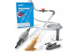 gurkler Mulmsauger Aquarium Sauger - mit Sperrhahn und Knickschutz - Aquarium Reinigungsset mit Zubehör zum Wasserwechsel - Mulmglocke Aquarium ab 25 l