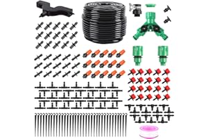 IRmm Drip Irrigation System, 132FT/40M Drip Irrigation Hose+160PCS Garden Irrigation System, DIY Saving Water Automatic Drip Irrigation Kits for Garden, Greenhouse, Lawn, Patio