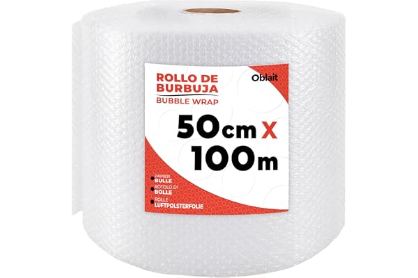 Rouleau Papier bulle 50 cm x 100 m - Idéal pour le emballage, déménagement, expédition colis, protection