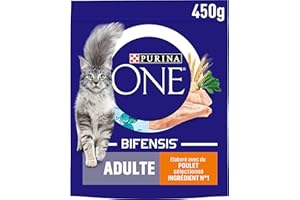 PURINA ONE | BIFENSIS | Croquettes Chat Adulte Stérilisé | Renforce le système immunitaire, améliore l'équilibre du microbiome, aide à maintenir un système urinaire sain | Dinde | Sac | Lot de 10x450g