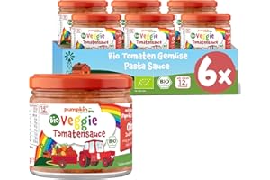 Pumpkin Organics Bio Tomaten Gemüse Pasta Sauce 6 x 250 g für Kinder ab dem 12. Monat - Pastasauce ohne Zusatzstoffe, reich an Gemüse - Ideal für die ganze Familie