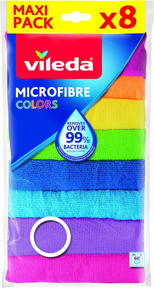 Vileda Colors Mikrofiber Bez, Çok renkli, 8 Parça