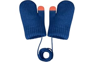 Becellen Bebé Guantes con Cuerda, Invierno Protección Fría Manoplas Punto Gruesos Colorful Cálidos Guantes Bebé Forro Polar Elásticas Manoplas para 0-3 Años Niños Niñas