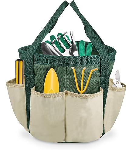 Set Giardinaggio PTJJXA - Borsa Attrezzi 8 Scomparti E Grembiule, 38x25x9cm E 45x55cm - Foto 7