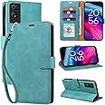 GOTOURED for TCL 505 Phone Case Wallet, RFID Blocking 4 Card Slots, Wrist Strap, Kickstand, Magnetic Closure, Shockproof Protective Soft Leather Flip Cover for TCL 505 (Green)