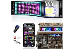 JDVOOTD Flexibler LED Anzeigetafel, 47.5 x 12cm Programmierbare RGB-Laufschrift per Bluetooth Smart App, Personalisiert für Bar, Werbung, Restaurant, Store, Party Dekoration