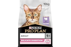 PURINA PRO PLAN Delicate Digestion - Croccantini Gatto Adulto con Tacchino. 1 Confezione da 10 kg