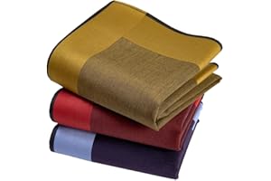 ‎VIVIENNE ET MERLIN Taschentücher für Herren, Premium-Stoff, 100 % gekämmte Baumwolle, 45 cm x 45 cm, 3 Stück, Modell A13