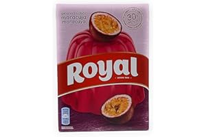 Royal, Gelatina in Polvere, Gusto Frutto della Passione, 30% Zuccheri in Meno, 114 gr