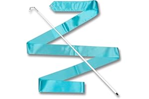 DRUNA Cinta de Gimnasia Rítmica 4 MTS., Cinta para Entrenamiento, Baile, Baile Artístico, Danza, con Varilla 56 cm