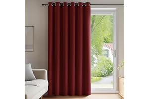 Deconovo Tende Camera da Letto Oscuranti per Interni 280 CM Altezza, Tenda Oscurante Termica Isolante con Anelli per Finestre 1 Pannello, 200x280 CM, Rosso Scuro