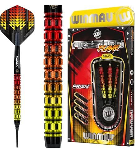 Jeu De Fléchettes Winmau Michael Van Gerwen MvG Ambition - Fléchettes Professionnelles Laiton 22g