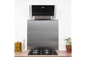 ALUCOULEUR Fond de hotte/Crédence INOX Magnétique-9 Tailles-Hauteur 55 cm x (Longueur 70 cm)